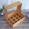 15-Pack Brown Cupcake Boxes 12 Holders Cake Carrier Food Grade Kraft Pop-up Bakery Boxes 13.8 x 9.5 x 4inch with Inserts and PVC Windows Fits 12 Cavity Cupcake Pack of 15